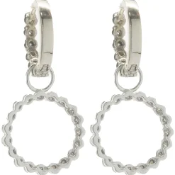 14 Karat White Gold Diamond Circle Earring Enhancers