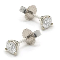14 Karat White Gold Diamond Stud Earrings