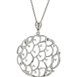 18 Karat White Gold Diamond Open Circle Pendant