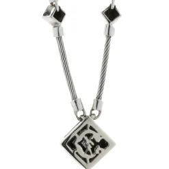 18 Karat White Gold Diamond Station and Bar Link Collar Necklace