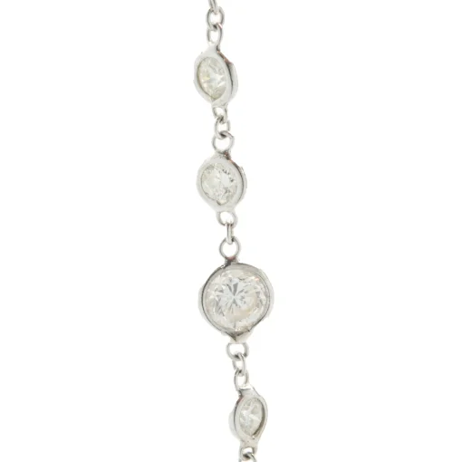 18 Karat White Gold Diamonds By The Yard Necklace