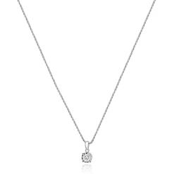 10 Karat White Gold Diamond Solitaire Necklace