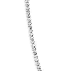 14 Karat White Gold Diamond Cluster Tennis Necklace