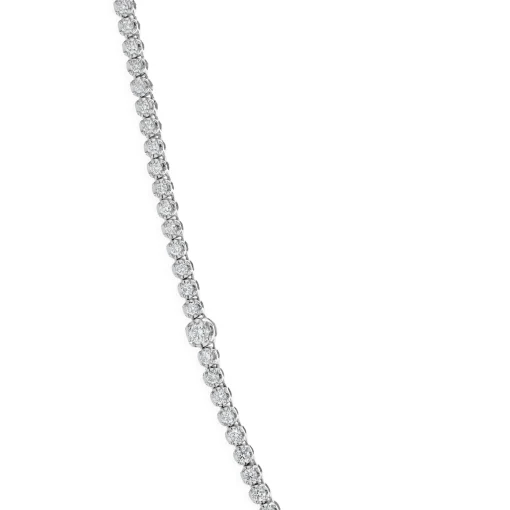 14 Karat White Gold Diamond Station Tennis Necklace