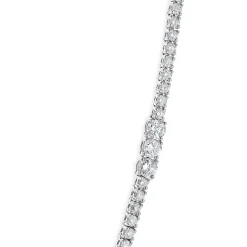 14 Karat White Gold Diamond Station Tennis Necklace