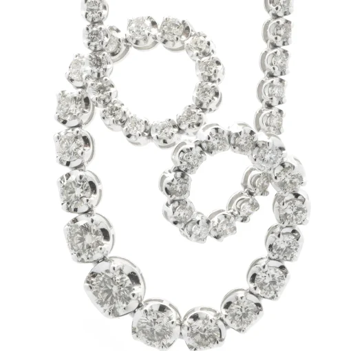 14 Karat White Gold Diamond Tennis Necklace