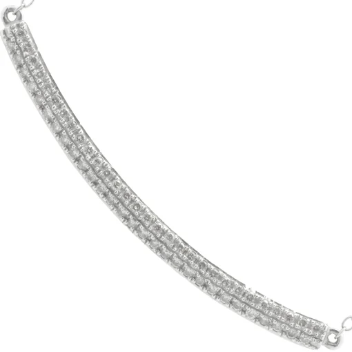 14 Karat White Gold Diamond Bar Necklace