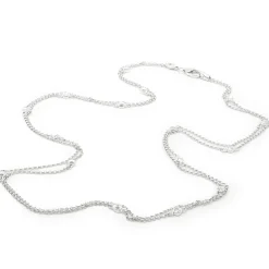 14 Karat White Gold Diamonds By The Yard Double Strand Necklace