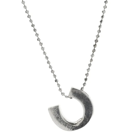 14 Karat White Gold Diamond Horse Shoe Necklace