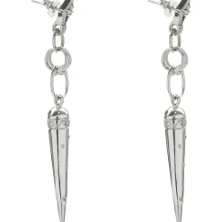 14 Karat White Gold Diamond Spike Drop Earrings