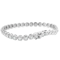 14 Karat White Gold Diamond Tennis Bracelet