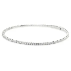 14 Karat White Gold Diamond Flex Bracelet
