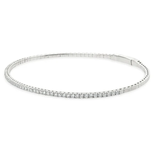 14 Karat White Gold Diamond Flex Bracelet