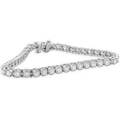 14 Karat White Gold Diamond Tennis Bracelet