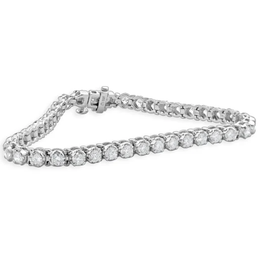 14 Karat White Gold Diamond Tennis Bracelet