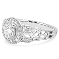 14 Karat White Gold Diamond Engagement Ring