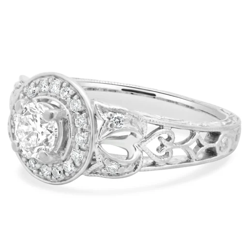 14 Karat White Gold Diamond Engagement Ring