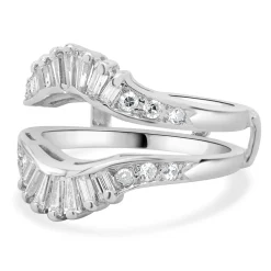 14 Karat White Gold Diamond Ring Guard