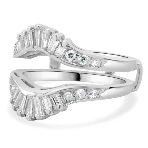 14 Karat White Gold Diamond Ring Guard