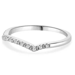 10 Karat White Gold Diamond Contour Band