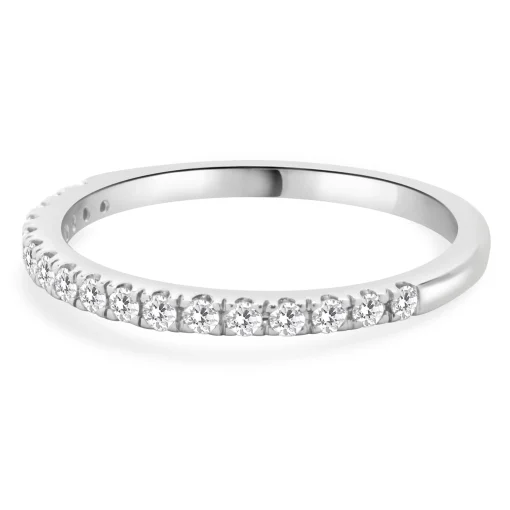 14 Karat White Gold Diamond Band