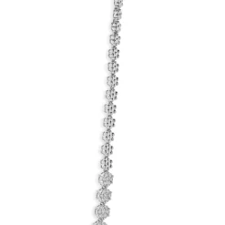 14 Karat White Gold Diamond Cluster Collar Necklace