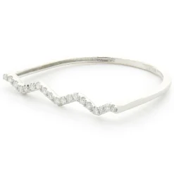 18 Karat White Gold Diamond ZigZag Ring