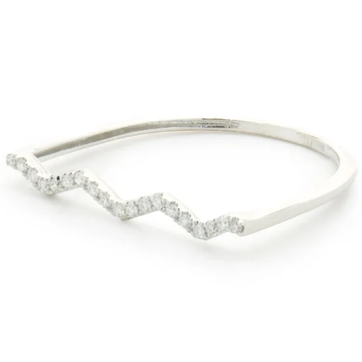 18 Karat White Gold Diamond ZigZag Ring