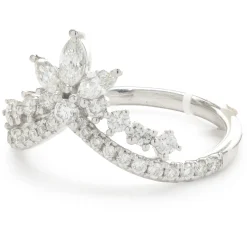 14 Karat White Gold Diamond Crown Band