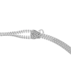 18 Karat White Gold Diamond Zipper Necklace