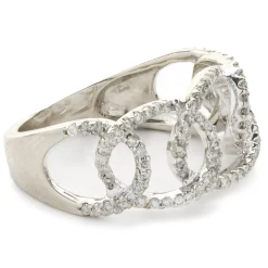 14 Karat White Gold Diamond Oval Link Band