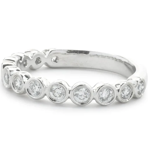 14 Karat White Gold Diamond Band