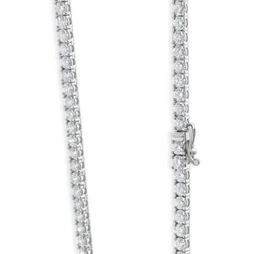 18 Karat White Gold Diamond Inline Tennis Necklace