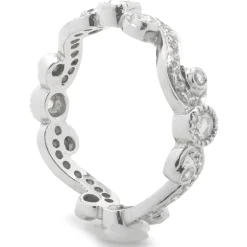 18 Karat White Gold Diamond Filigree Eternity Band