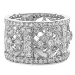 18 Karat White Gold Diamond Maltese Cross Cigar Band