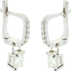 14 Karat White Gold Diamond Drop Earrings
