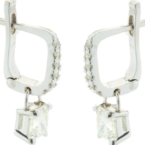 14 Karat White Gold Diamond Drop Earrings