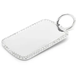 14 Karat White Gold Diamond Dog Tag Pendant