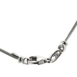 18 Karat White Gold Diamond Station and Bar Link Collar Necklace