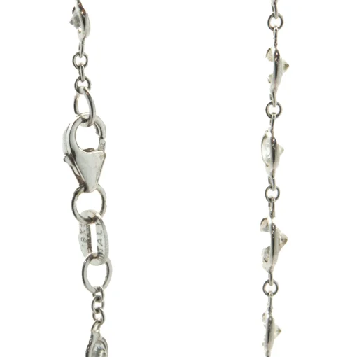 18 Karat White Gold Diamonds By The Yard Necklace