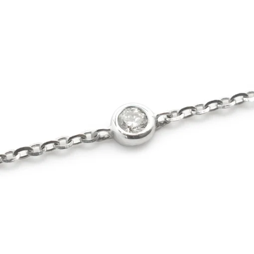 14 Karat White Gold Diamonds By The Yard Necklace