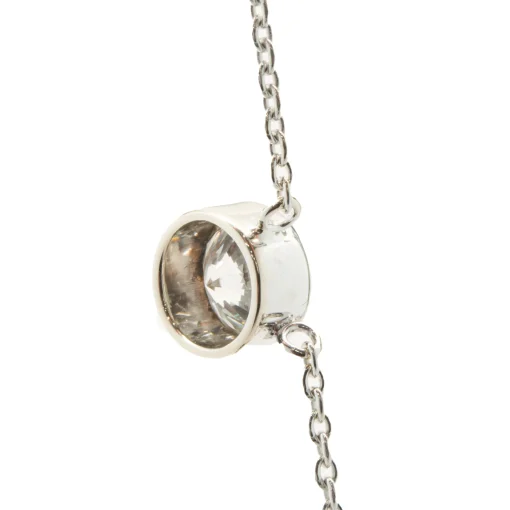 14 Karat White Gold Diamond Solitaire Necklace with Extension