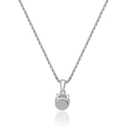 10 Karat White Gold Diamond Solitaire Necklace