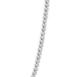 14 Karat White Gold Diamond Cluster Tennis Necklace