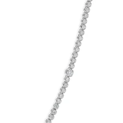 14 Karat White Gold Diamond Station Tennis Necklace