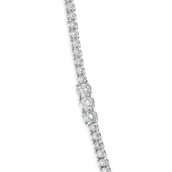14 Karat White Gold Diamond Station Tennis Necklace