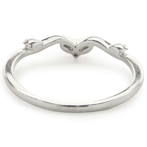 14 Karat White Gold Diamond Floral Crown Band