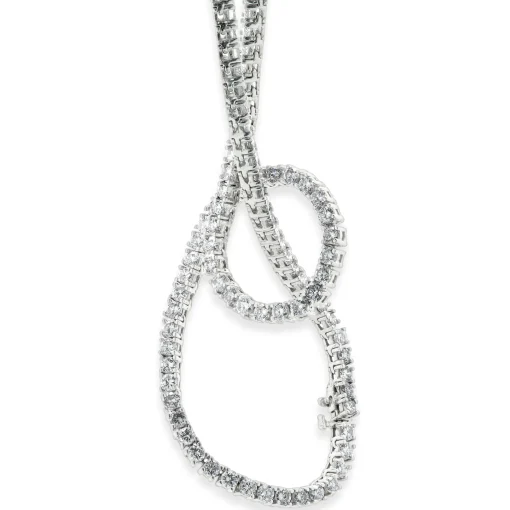 14 Karat White Gold Diamond Tennis Necklace