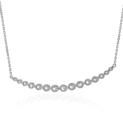 18 Karat White Gold Diamond Smile Necklace