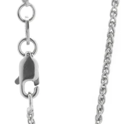 14 Karat White Gold Diamond Solitaire Swirl Necklace